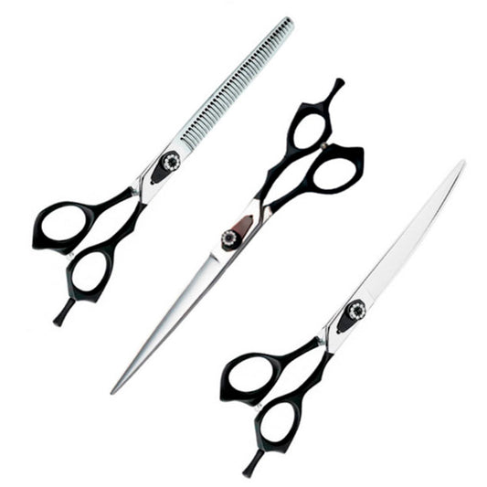 Set Professional scissors for dog grooming. 7 1/2" Curve Straight and Polish