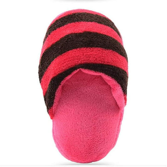 Pink Plush Slipper Dog Chew Toys