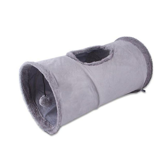 Foldable Cat Tunnel Toy with Interactive Ball, Cat Toy in Suede Fabric for sale